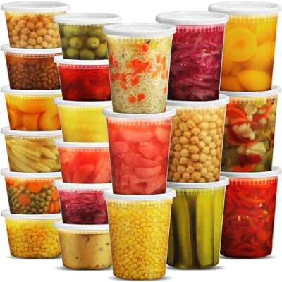 Afbeelding van JoyServe Deli Broodtrommel met 54 Deksels 48 Sets, 24 946 ml Kwartmaat &amp; 473 Pintmaat Voor Luchtdichte Meeneemmaaltijd Voorbereiding Brooddoos, BPA Vrij, Vaatwasmachine , Magnetronbestendig