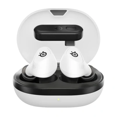 Afbeelding van SteelSeries Arctis GameBuds Wit Draadloze gamingoordopjes 2,4 GHz en Bluetooth 5.3 ANC/Transparency modus IP55 waterbestendigheid 40 uur accuduur Draadloos opladen PS5, PC &amp; Mobiel