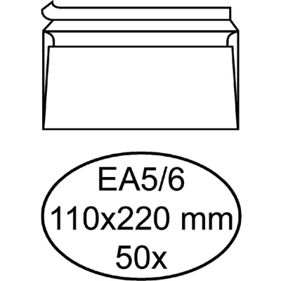 Afbeelding van Envelop Hermes bank EA5/6 110x220mm zelfklevend wit 50 stuks