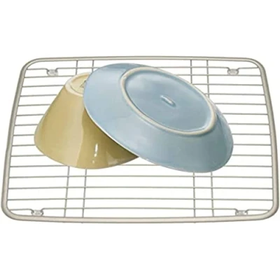 Afbeelding van iDesign Axis afdruiprek voor gootsteen, klein metalen afdruiprek, houder mat zilver