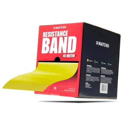 Afbeelding van Matchu Sports Oefenband Weerstandsband Krachttraining Resistance band Geel 45.5 m