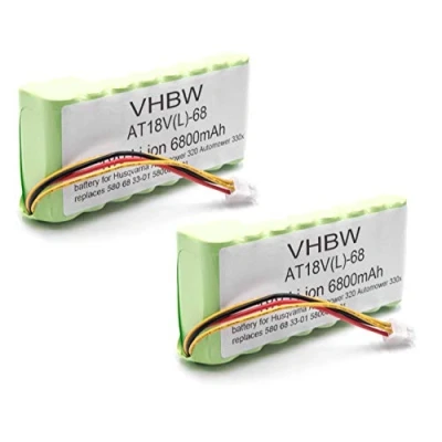 Afbeelding van vhbw 2 x accu compatibel met Husqvarna Automower 320, 330x (met batterijen), 320 2014, 2013, 330 2015 (6800 mAh, 18 V, Li ION)