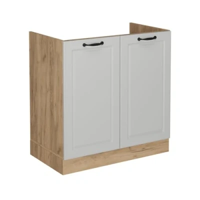 Afbeelding van Vicco Wastafelkast R Line, Wit Landhuis/Krachtige eik goud, 80 cm zonder werkblad