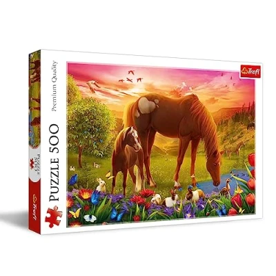 Afbeelding van Trefl Puzzles 500&quot; Horses in the Meadow&quot;