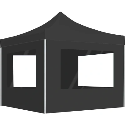 Afbeelding van Partytent inklapbaar met wanden 3x3 m aluminium antraciet