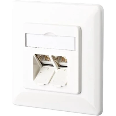 Afbeelding van Metz Connect 130C381002 I Netwerkdoos Inbouw (in muur) Inzet met centraalstuk en frame CAT 6A 2 poorten Zuiver wit