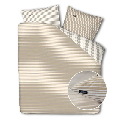 Afbeelding van Flanellen Dekbedovertrek McGregor Enchanting Lits jumeaux (240x240 cm) Katoen Strepen Beige Ga naar
