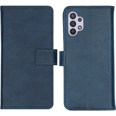 Afbeelding van iMoshion Hoesje Geschikt voor Samsung Galaxy A32 (5G) Met Pasjeshouder Luxe Bookcase Donkerblauw