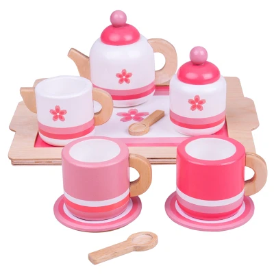 Afbeelding van Bigjigs Toys Houten Thee Set Roze