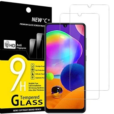 Afbeelding van NEW&#039;C 2 stuks gehard glas voor Samsung Galaxy A31, displaybeschermfolie effectief tegen krassen zonder luchtbellen extreem robuust (0,33 mm HD ultra transparant) hardheid 9H
