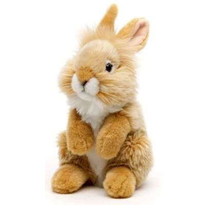 Afbeelding van Uni Toys Angora konijn beige, staand 18 cm (hoogte) pluche konijn, knuffeldier
