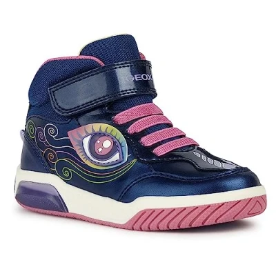 Afbeelding van Geox INEK GIRL Light UP Sneakers hoog navy/multicoloured voor kinderen, Maat: 28, Navy/multi coloured Imitatieleer/ textiel