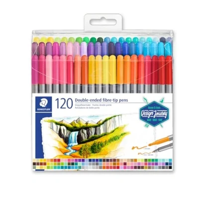 Afbeelding van Viltstift dubbele punt set 120 st