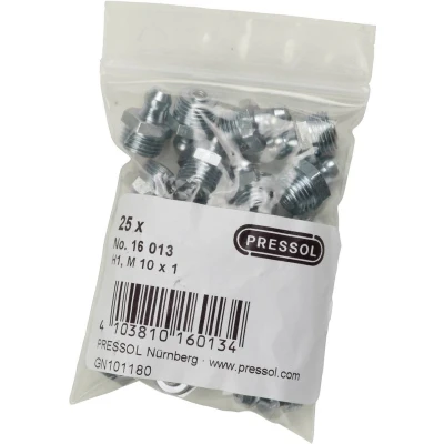 Afbeelding van Pressol Conische smeernippel H1 recht, M 10 x 1 V. 25 stuk(s)