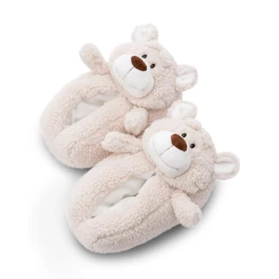 Afbeelding van NICI Bendix Beer Pantoffels Maten 34 37 M Pluche Kinderpantoffels Antislip, Warm en Knuffelig Slippers voor Kinderen Volwassenen 49490