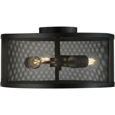 Afbeelding van Plafondlamp zwart gaas wire Ø 45cm