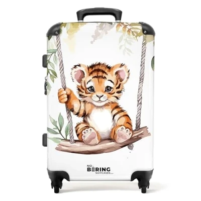 Afbeelding van NoBoringSuitcases.com® Baby koffer tijger Trolley groot 20 kg bagage