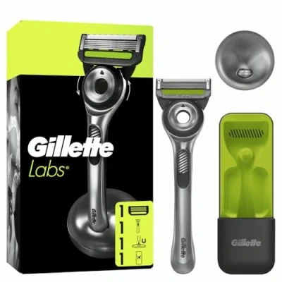 Afbeelding van GilletteLabs Met Exfoliërende Strip Scheersysteem 1 Handvat + mesje magnetische houder reisetui