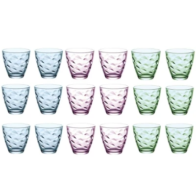 Afbeelding van Bormioli Rocco Glazenset Flora kleuren 250 ml 18 stuks