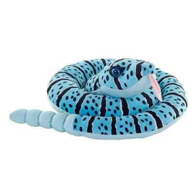 Afbeelding van Wild Republic Pluche ratelslang knuffel 91 cm slangen reptielen blauw speelgoed knuffeldieren