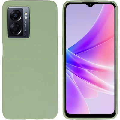 Afbeelding van iMoshion Hoesje Geschikt voor Oppo A77 Siliconen Color Backcover groen