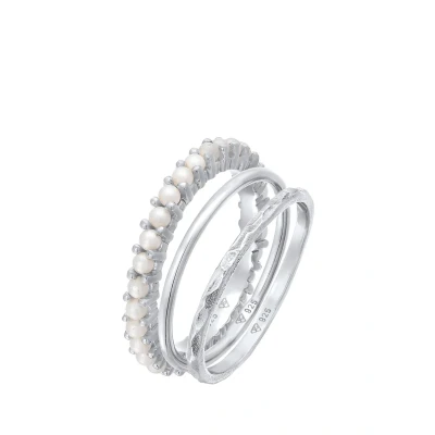 Afbeelding van Elli 3 PACK Classic Ring, Dames, Maat: 56, Silber