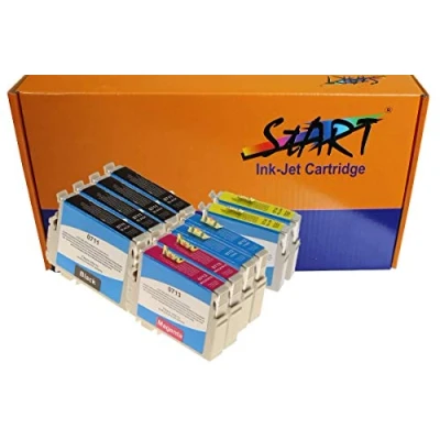 Afbeelding van START 10 inktpatronen compatibel met Epson T0711 T0712 T0713 T0714 T0715 ook DX7450 DX8450