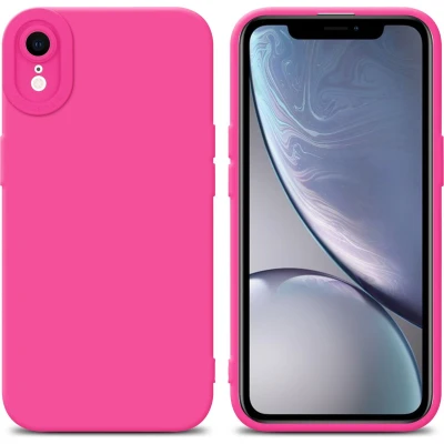 Afbeelding van Cadorabo Hoesje geschikt voor Apple iPhone XR in Fluid HOTPINK Beschermhoes gemaakt van flexibel TPU silicone Cover Case