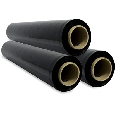 Afbeelding van Ofituria (1 stuk) Elastische verpakkingsfolie, zwarte plastic folie voor verpakking, verzend en verhuisbescherming, rol van 50 cm tot 400 m, rekbaar