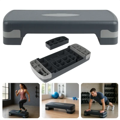 Afbeelding van Cheqo Verstelbare Aerobic Step 10 15 cm Fitness Stepper met Anti Slip Laag Stepbank voor Thuis en Sportschool Aerobics Krachttraining &amp;