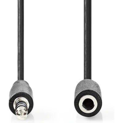 Afbeelding van Nedis Stereo Audiokabel 3,5 mm Male Female Vernikkeld 5.00 m Rond Zwart Doos