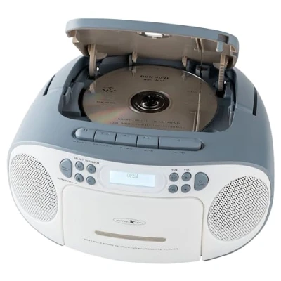 Afbeelding van Reflexion Tragbarer Radiorecorder Radio/CD speler DAB+, VHF (FM), DAB AUX, CD, Cassette, USB Wit, Blauw