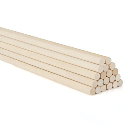 Afbeelding van Belle Vous Onbewerkt Natuurlijk Ronde Deuvel Staven (20 Pak) 91,2 cm Extra Lange Onbewerkte 9,5 Houten Hobby Stokken Deuvels voor Houtbewerking, Kunst Projecten, Decoraties en DIY