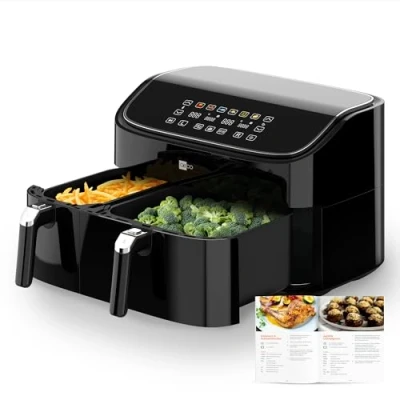 Afbeelding van aeco DUO Airfryer 2850 W Timerfunctie, Anti aanbaklaag Zwart