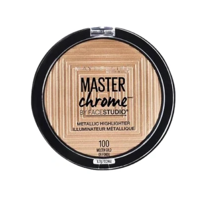 Afbeelding van MAYBELLINE FaceStudio Master metallic markeerstift verchroomd gesmolten goud of vervagen