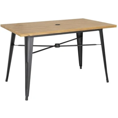 Afbeelding van Bolero Aluminium Outdoor Tafel 120x76x76cm Licht Houtdessin FT954 Horeca &amp; Professioneel