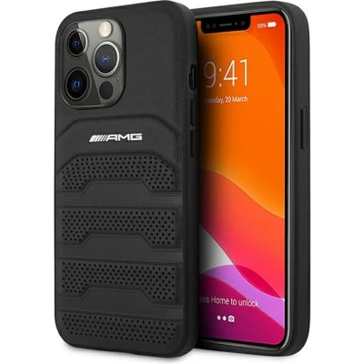 Afbeelding van Mercedes Benz AMG Perforated Back Case Geschikt voor Apple iPhone 14 Pro Max (6.7&quot;) Zwart
