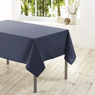 Afbeelding van Donkergrijs tafelkleed van polyester met formaat 140 x 200 cm Basic eettafel tafelkleden
