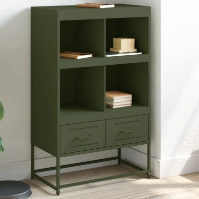 Afbeelding van Dressoir 68,5x39x111,5 cm koudgewalst staal olijfgroen