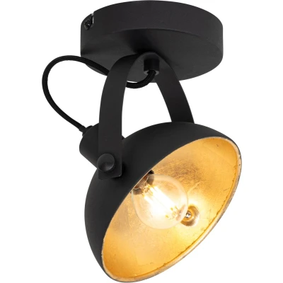 Afbeelding van QAZQA magnax Industriele Plafondspot Spotje Opbouwspot 1 lichts L 17.9 cm Zwart Goud Industrieel Woonkamer