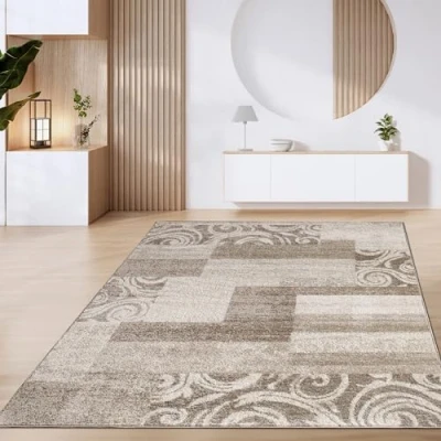 Afbeelding van Paco Home Vloerkleed Woonkamer Laagpolig Vintage Geometrisch Modern Patroon Bruin Beige 200x280 cm