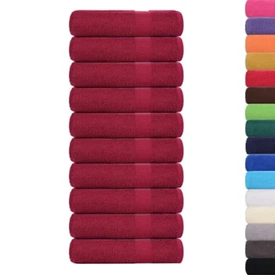 Afbeelding van vidaXL Handdoeken 10 st 50x100 cm 360 g/m² 100% katoen bordeauxrood