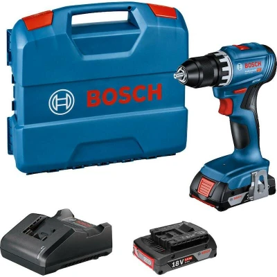 Afbeelding van Bosch Blauw GSR 18V 45 Professional Accuschroefboormachine 2 x 2,0 Ah accu + oplader In L Case
