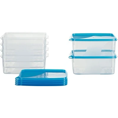 Afbeelding van MiraHome Vershouddoos vriescontainer Oostenrijk Quality 18x12x8,5 cm 1,3L Rechthoekig Hoog (6 stuks) Blauw