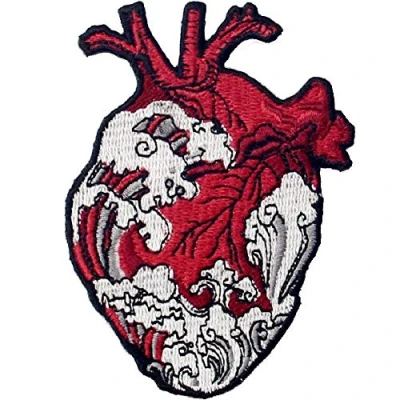 Afbeelding van ZEGIN Geborduurde patch in de vorm van golven en hart, om op te naaien of strijken met strijkijzer
