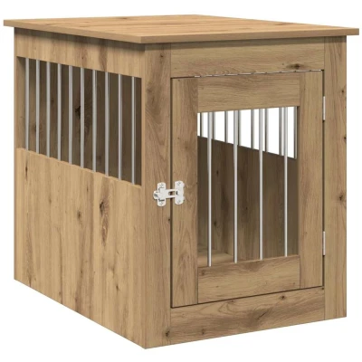 Afbeelding van vidaXL Hondenbench 55x75x65 cm bewerkt hout artisanaal eikenkleurig