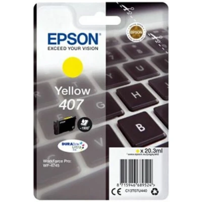 Afbeelding van Epson 407 (C13T07U440) Inktcartridge Geel