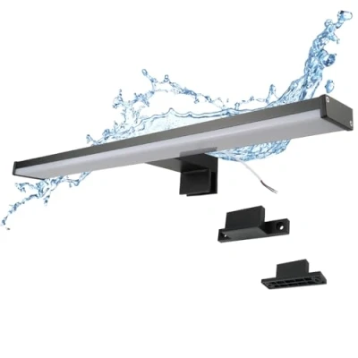 Afbeelding van Alpinaluz Led wandlamp voor badkamerspiegel, 40 cm, zwart, aluminium, IP44, 8 W, 810 lm, neutraal wit licht, 4000 K, CRI &gt; 80, spiegellamp, veelzijdige montage op spiegel, muur of meubels
