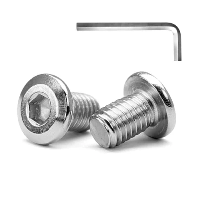 Afbeelding van MINHER M6 x 12 mm 10 stuks platte zeskantige verzonken schroeven bouten meubelbouten roestvrij staal A2 V2A volledige schroefdraad (met knopsleutel)