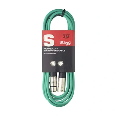 Afbeelding van Stagg SMC3 CGR 3 m XLR naar microfoonkabel groen